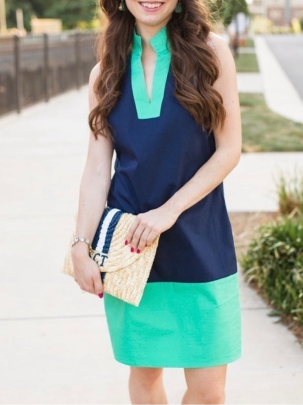 Sail to Sable Navy and Teal Colorblock Sleeveless Mini Dress